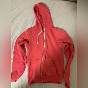 American Apparel Coral Zip-Up Hoodie